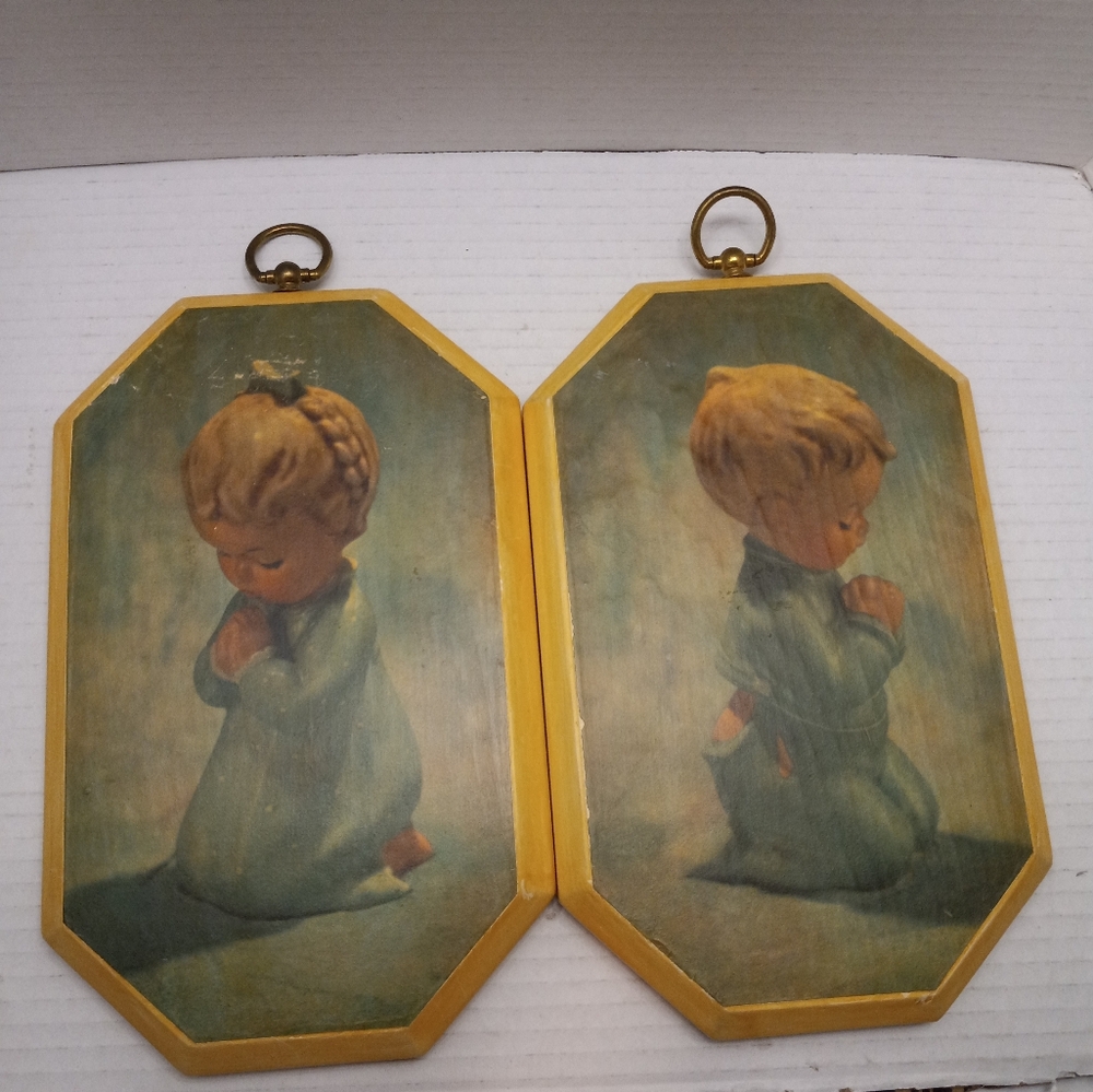 Vintage Bedtime Prayers Boy Girl Wall Plaques Nursery Child Decoration Décor